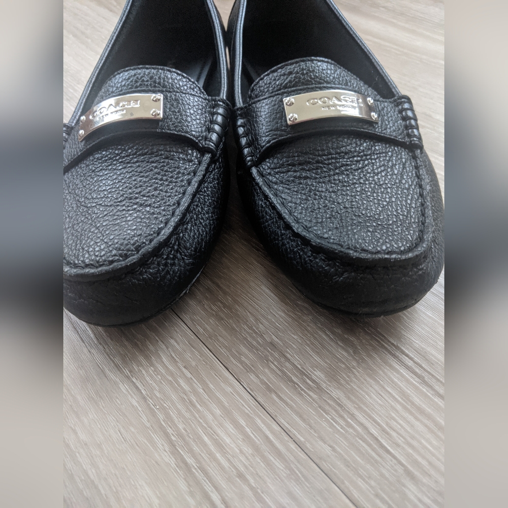 COACH Women’s Black Leather Penny Loafers - Picture 9 of 9